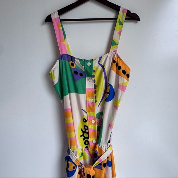 BANDIT AND THE BABE Women’s Colorful Dress‎ Maxi size Large w Belt Wearable Art - Picture 5 of 11